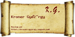 Kroner György névjegykártya